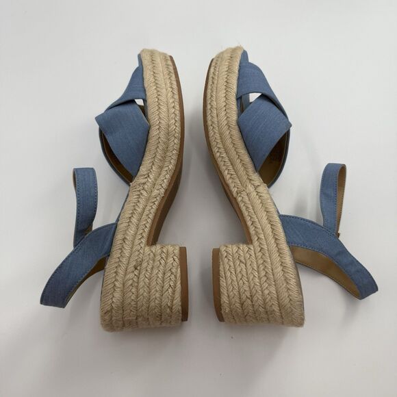 J. Crew Factory Espadrille Platform Heels Size 8 Summer - Picture 8 of 9